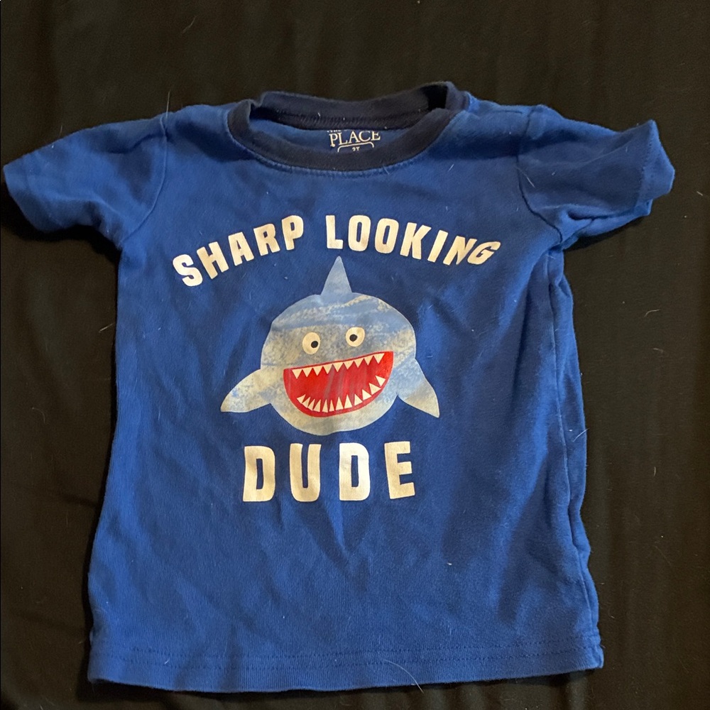 The Children's Place Blue Shark Tee - Sharp Looking Dude